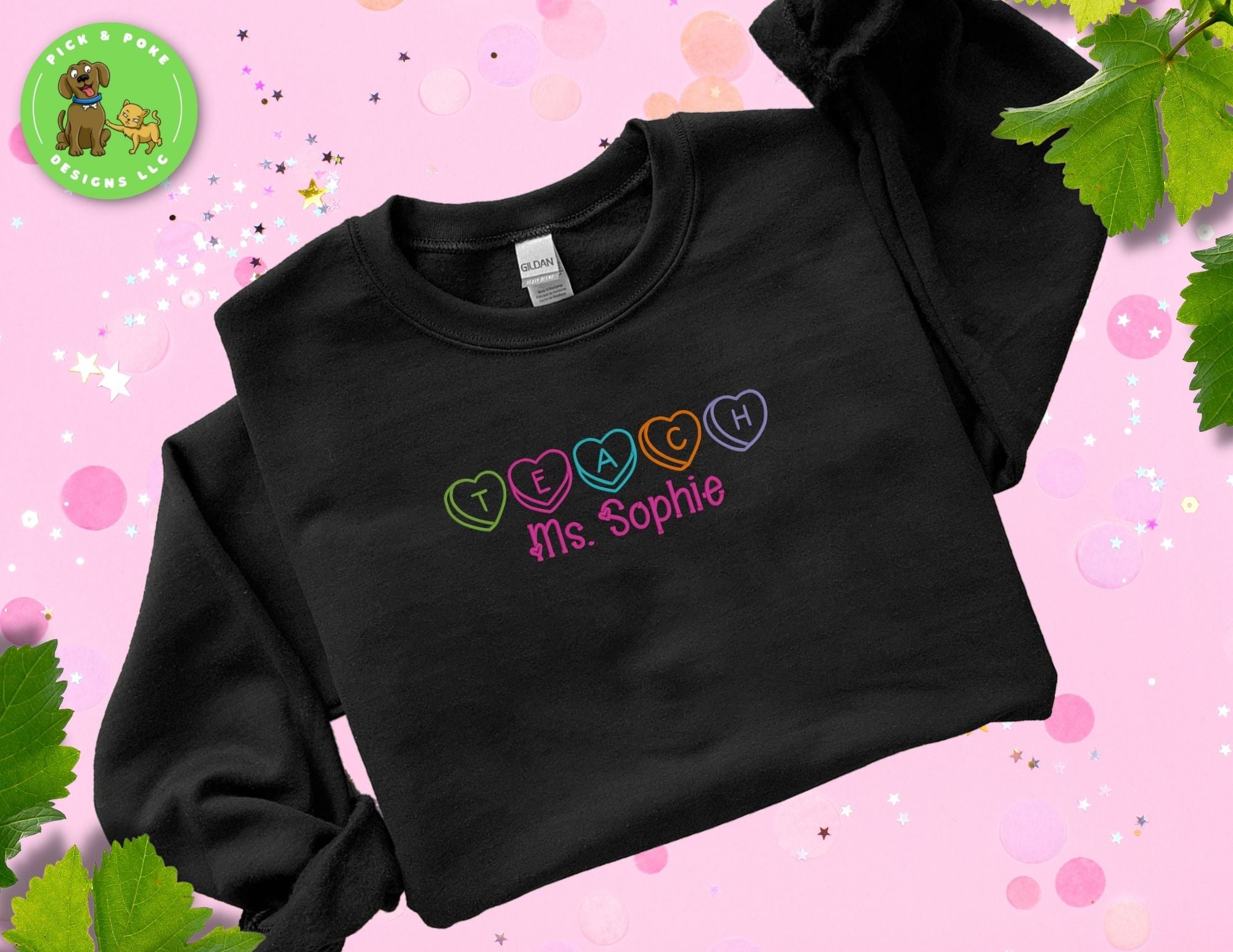 Embroidered discount word sweatshirt